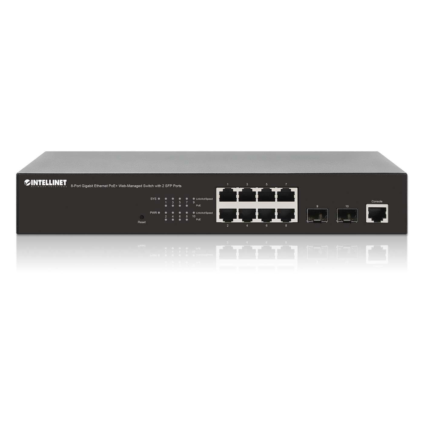 SWITCH 8 INTELLINET ETHERNET POE WEB 2XSFP PORTAS