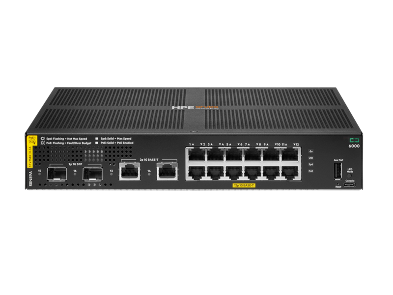 SWITCH HPE ARUBA 6000 12G POE+ CLA4 2SFP