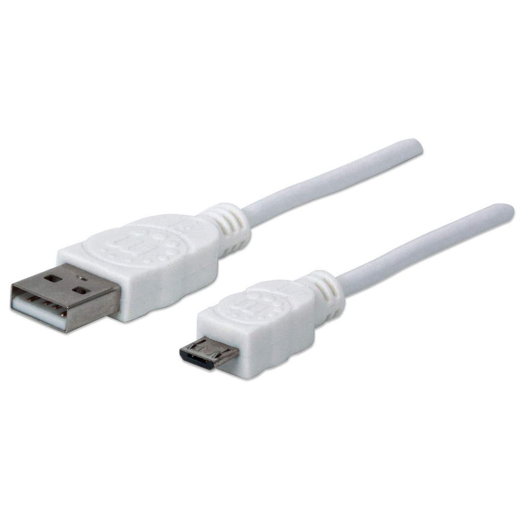 CABO USB-A (M) PARA MICRO-USB-B (M) 1MT DADOS/CARGA MANHATTAN BRANCO