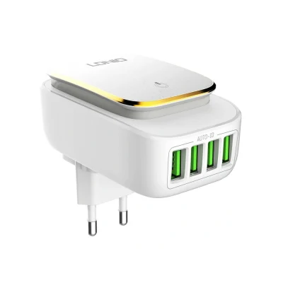 Imagem ilustrativa - Carregador LDNIO 4 USB com luz LED