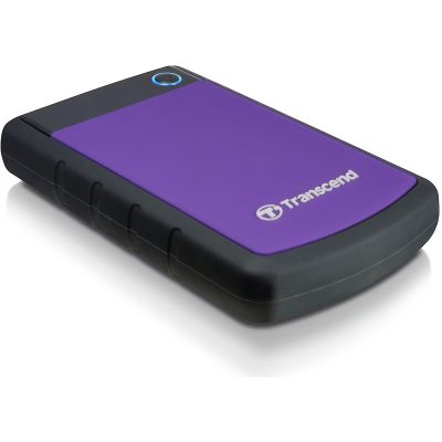 Disco externo Transcend StoreJet 25H3P 1 TB preto e roxo